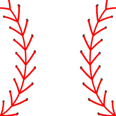 Abstract vector baseball image with red stitches.