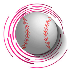 Abstract baseball image with ball in 3d effect.