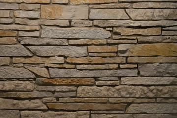 Stone wall inside a mid-century ranch home