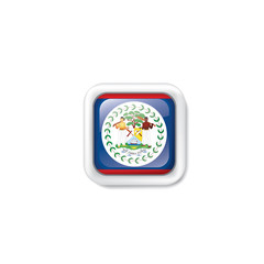 Belize flag, vector illustration on a white background