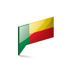 Fototapeta premium Benin flag, vector illustration on a white background