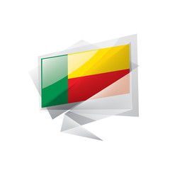 Benin flag, vector illustration on a white background