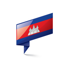 Cambodia flag, vector illustration on a white background