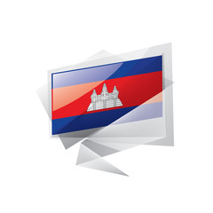 Cambodia flag, vector illustration on a white background