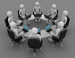 business meeting concept . 3d rendered illustration