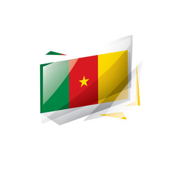 Naklejka premium Cameroon flag, vector illustration on a white background