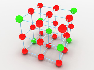 crystal molecule structure concept . 3d rendered illustration