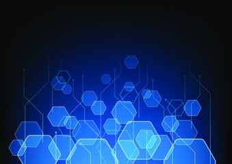 Abstract technology background with polygonal shape Hi-tech concept ,Vector Illustration