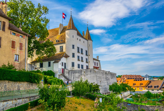 White Chateau de Nyon in Switzerland