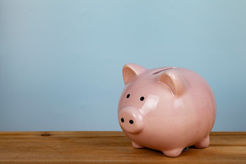 Pink pig money box