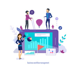 Fototapeta na wymiar Business workflow management. Time management, task planning, organization working time.