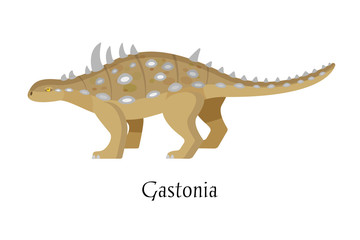 Ancient prehistoric animal dinosaur. Big wild ground predatory animal Gastonia.