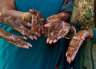 henna design, bride , Hindu wedding , Rajasthan, India