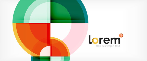 Obraz premium Modern geometric circles abstract background, colorful round shapes with shadow effects