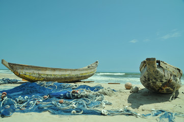 old fishing boat on the beach