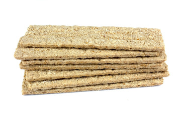 Crispbread isolated on white background.