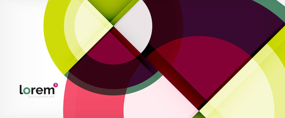 Obraz premium Modern geometric circles abstract background, colorful round shapes with shadow effects