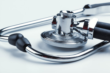 stethoscope on white background close up