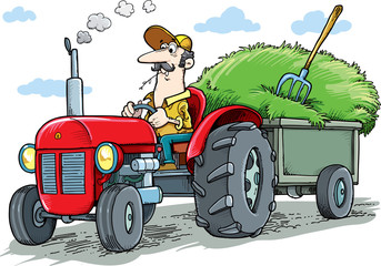 The farmer drives the tractor © Moriz