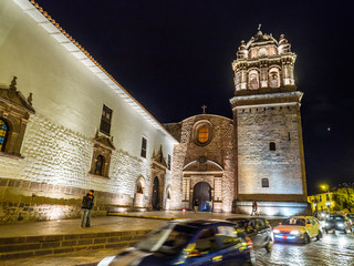 Cars in front of the Qorikancha