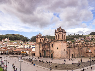 Obraz premium The Cathedral and Plaza de Armas of Cusco