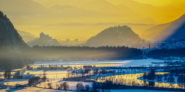 Winter in the city of Kufstein Tirol