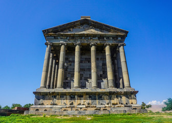Garni Temple Back View with Blue Sky