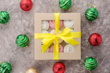 A set of assorted apple marshmallows in a gift box.