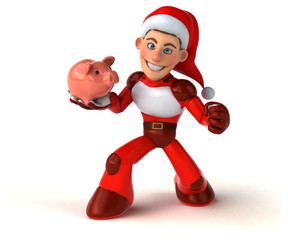 Fun Super Santa Claus - 3D Illustration