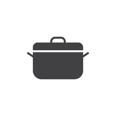 Cooking pot vector icon. filled flat sign for mobile concept and web design. Saucepan simple solid icon. Symbol, logo illustration. Pixel perfect vector graphics