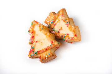 Decorated christmas cookes isolated on white