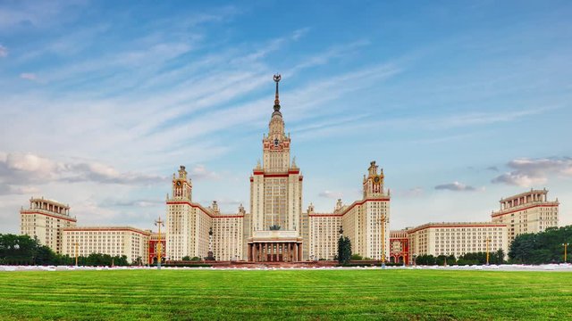 Time lapse of Moscow state university, Russia