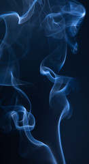 Abstract blue smoke swirls