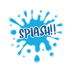 Fresh Water Splash Blue Color Drinking Drop Abstract Splatter Liquid