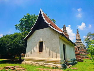Wat phutthaisawan Ancient Temple Ayutthaya brick wall