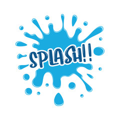 Splash Water Drop Drink Blue Color Symbols Abstract  Concept Liquid Vector