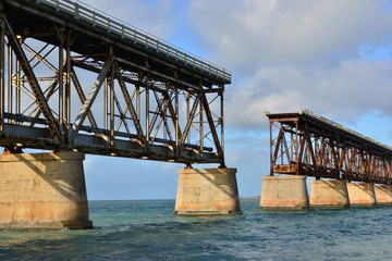 The old railway bridge at Bahia Honda at the Florida keys.