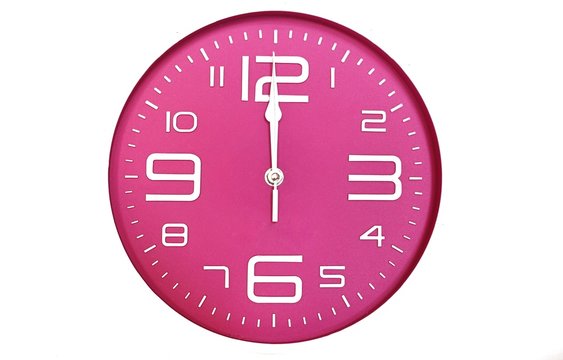 12 o' clock isolated on white background. Twelve o' clock. Midnight or noon.