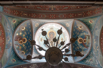 Chandelier in the Church, an integral element of the Orthodox interior
