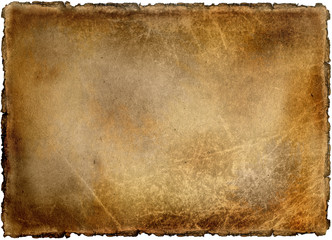 Old yellowed and stained sheet of paper