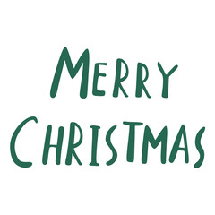 Vector illustration. Hand drawn modern lettering of Merry Christmas