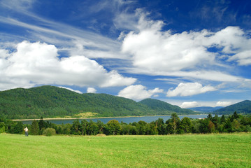 Naklejka premium Landscape, view of green fields