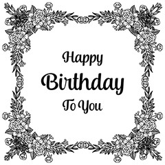 Greeting card flowers for birthday vector illustration