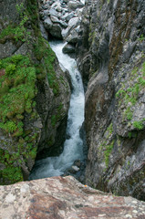 The Alibek Waterfall. Dombay Mountains. The Northern Caucas mountain landscapes