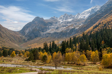Obraz premium Lower Arkhyz, Karachay Cherkess Republic. Sofia glacier