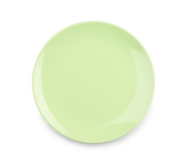 Clean empty plate on white background