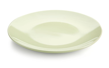 Clean empty plate on white background