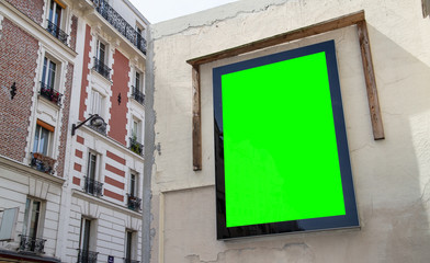 Outdoor billboard on grunge wall advertisement mockup © sdecoret