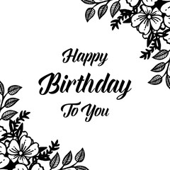 Fototapeta premium Birthday card with flowers background hand draw