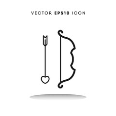 Bow valentines day vector icon